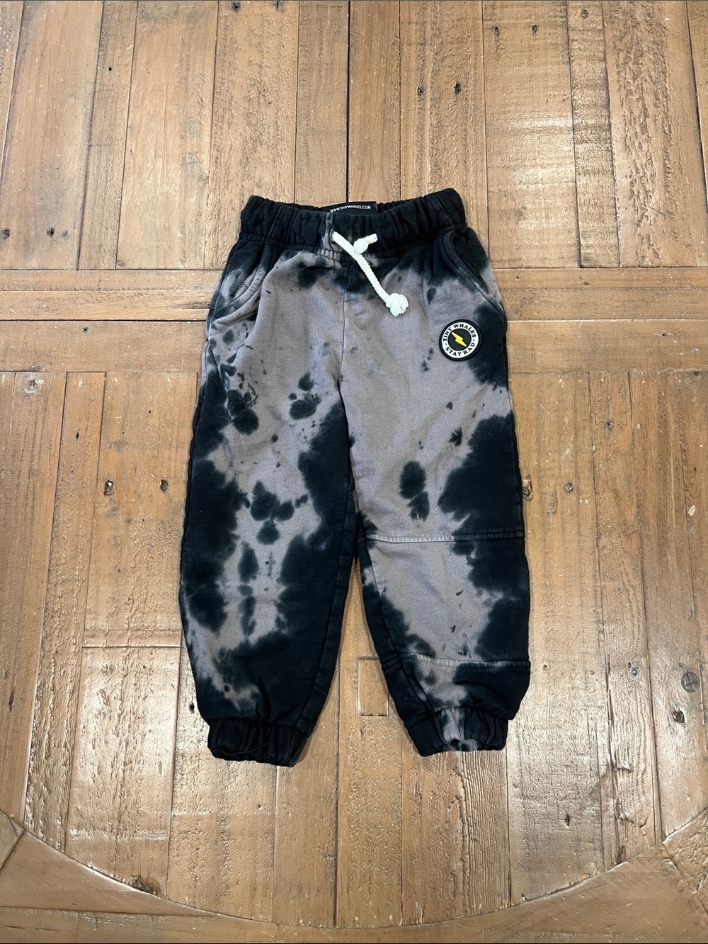 Tiny whales black and gray tie dye joggers sweat pants kids size 3